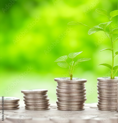 plant growing from coins