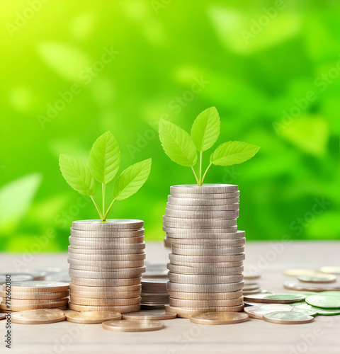 plant growing from coins