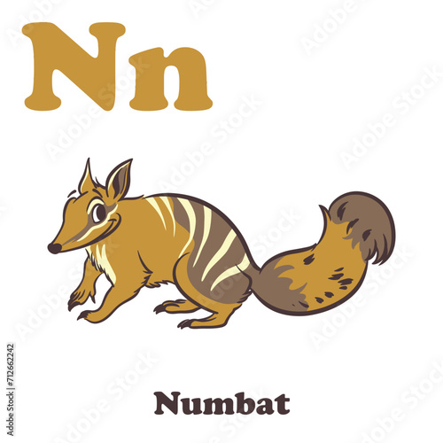 Numbat Alphabet Cartoon Character For Kids