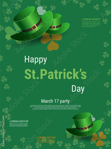 St.Patrick's Day flyer, greeting and invitation card, banner, coupon, booklet, voucher design template