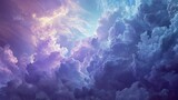 Majestic Purple and Blue Sky With Clouds