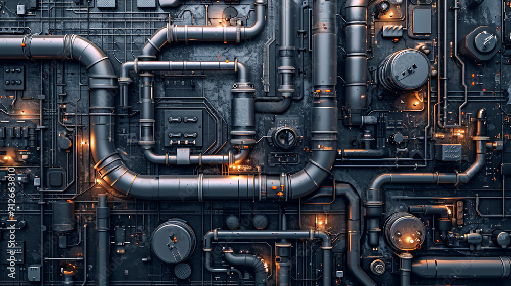 Innovative portrayal of building piping systems enhanced by hand-edited generative AI. A futuristic and artistic glimpse into architectural engineering and infrastructure. Innovative portrayal of building piping systems enhanced by hand-edited generative AI. A futuristic and artistic glimpse into architectural engineering and infrastructure.