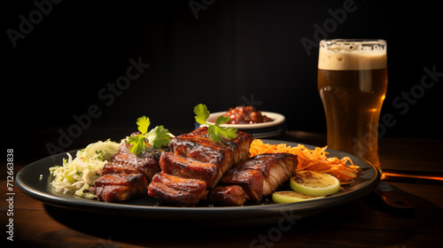 Smoked pork belly with beer
