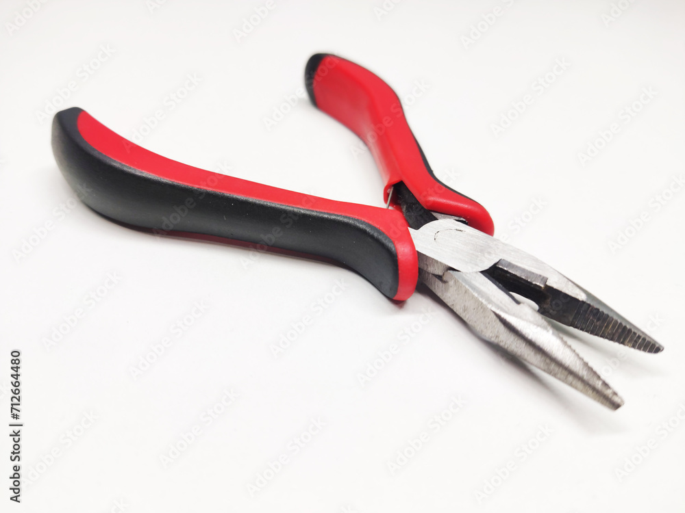 long nose pliers on white background long nose pliers on white background