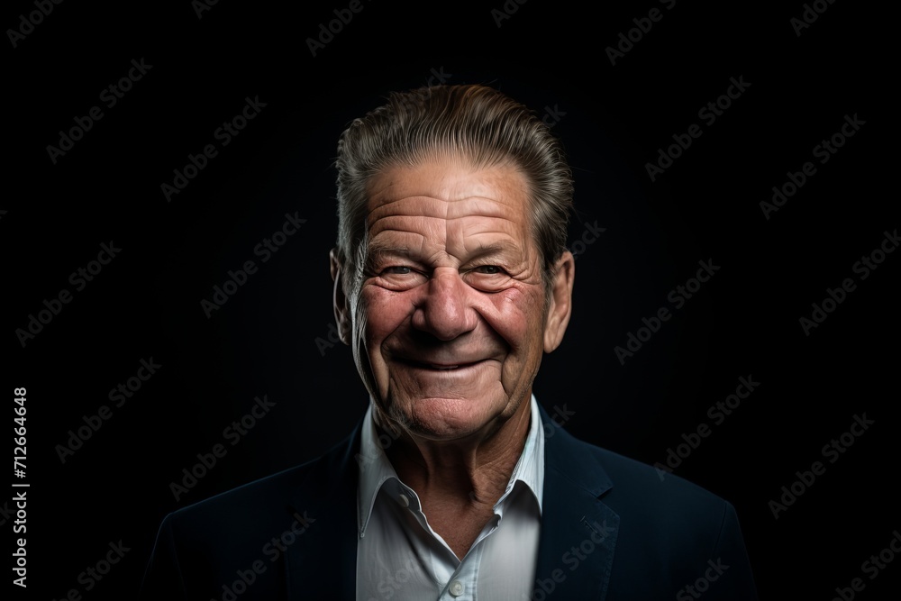 Portrait of an old man in a suit on a black background Portrait of an old man in a suit on a black background