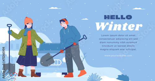 Winter social media post design template