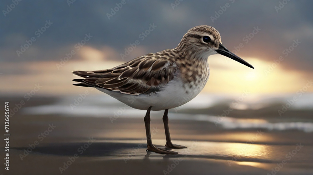 A cute sandpipe Bird running the water's edge. A cute sandpipe Bird running the water's edge.