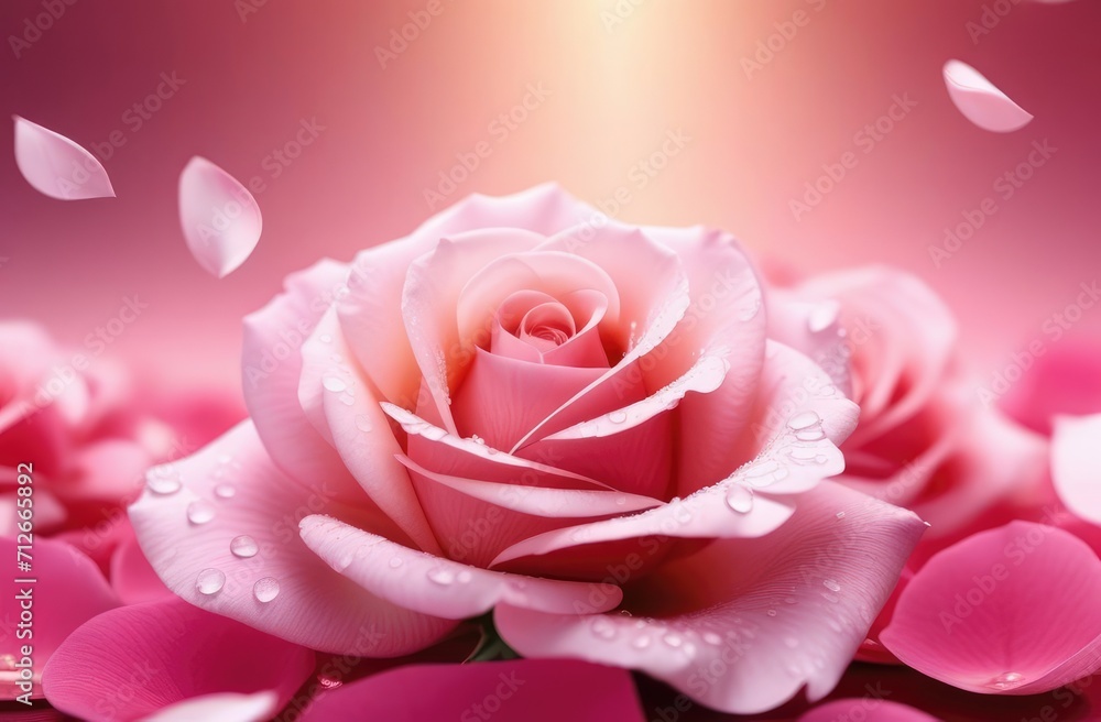 blurred background of pink roses, Valentine's Day holiday card blurred background of pink roses, Valentine's Day holiday card