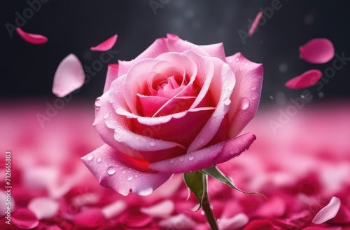 blurred background of pink roses, Valentine's Day holiday card