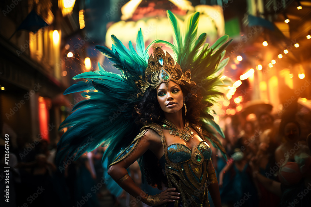 Rio Carnival Dancer in Vibrant Costume