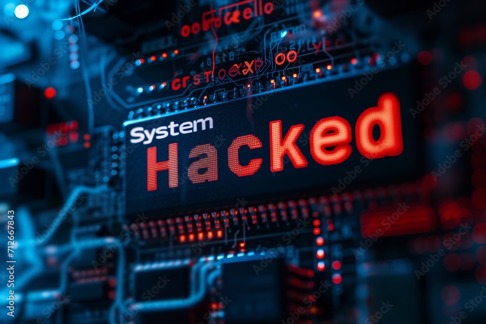 a computer chip showing abstract code and a malicious cyber attack warning in bright text a computer chip showing abstract code and a malicious cyber attack warning in bright text