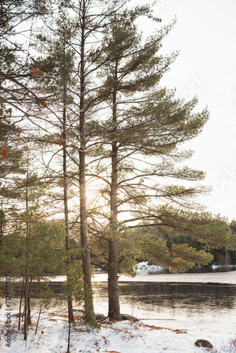 Frozen Muskoka lakes in the winter
