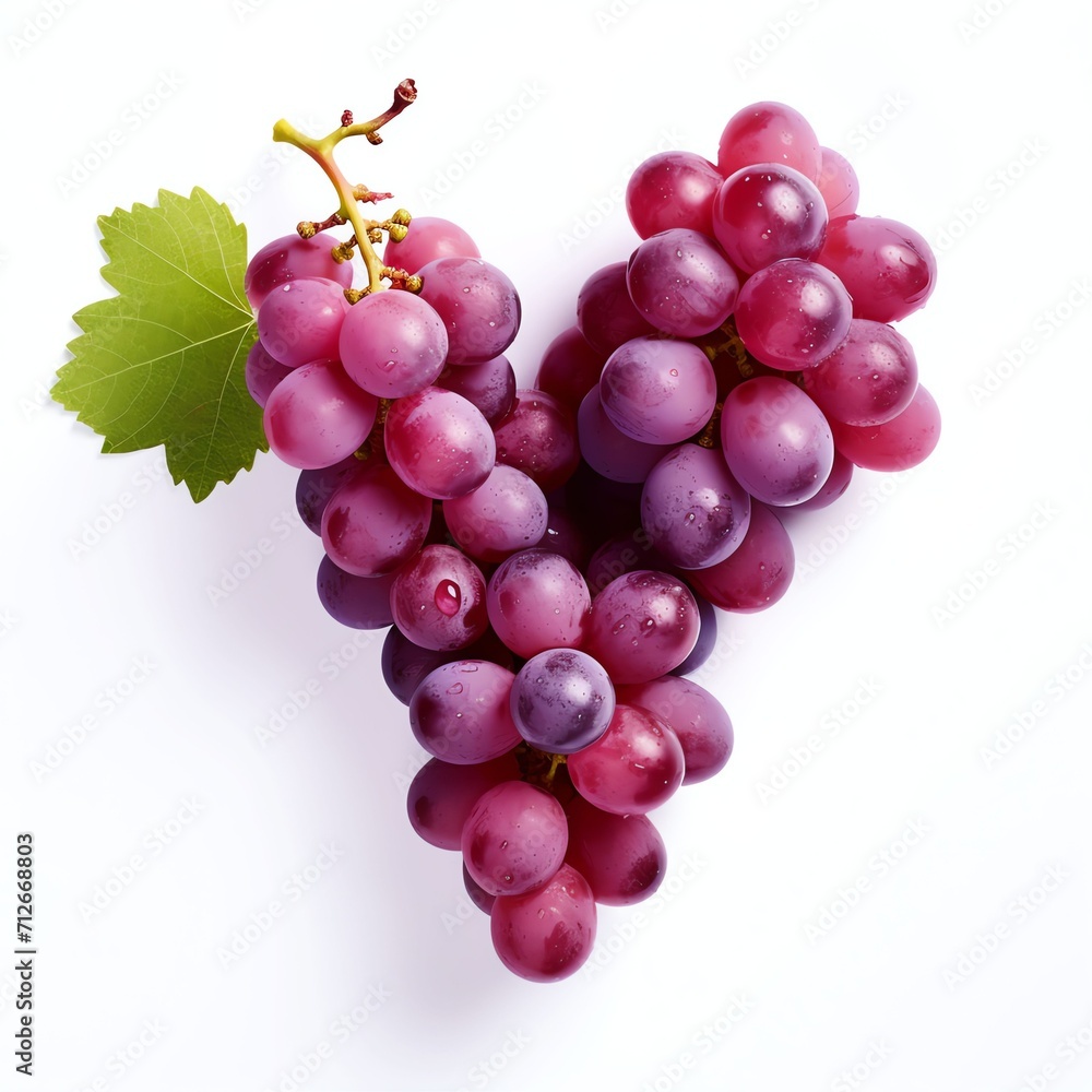 Photograph of grapes, top down view, wite background Photograph of grapes, top down view, wite background