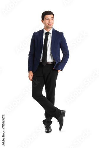Young businessman on white ...