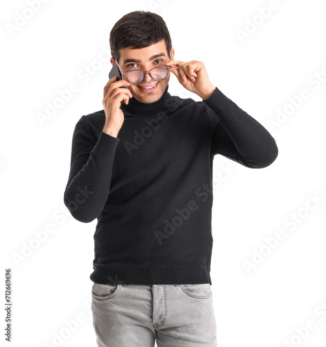 Smiling young man in black ...