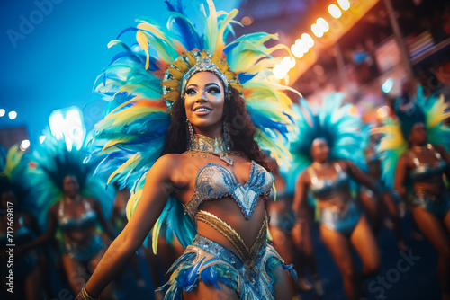 Rio Carnival Dancer in Vibrant Costume