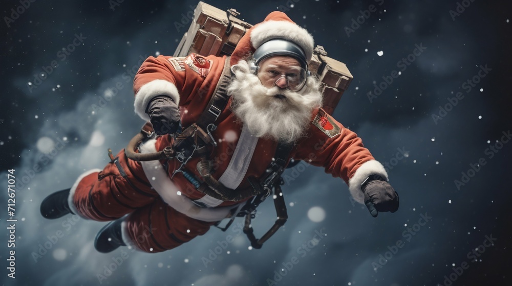 Santa Claus on a Cosmic Adventure. Generative ai Santa Claus on a Cosmic Adventure. Generative ai