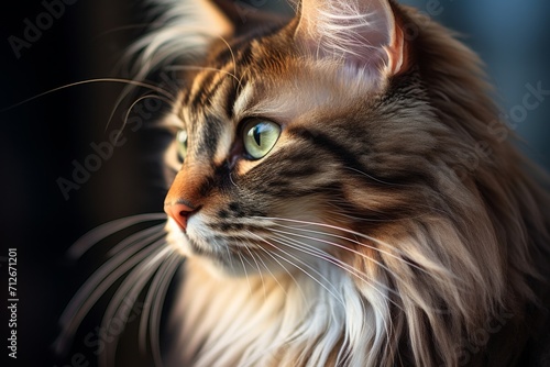 Close up portrait of a cute cat