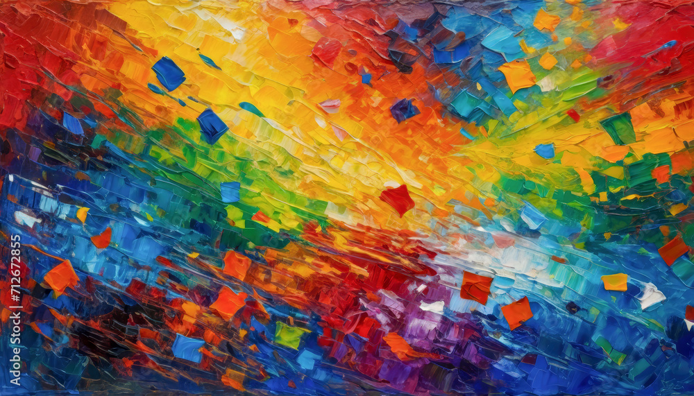 Multicolored Abstract Acrylic Painting representing diversity and inclusion