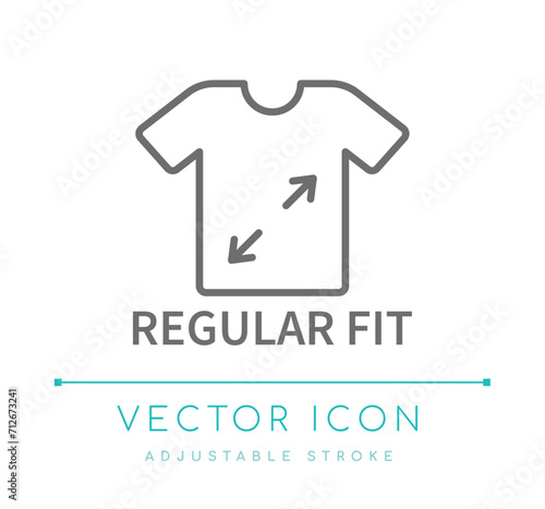 Regular Fit T-Shirt Fashion Line Icon