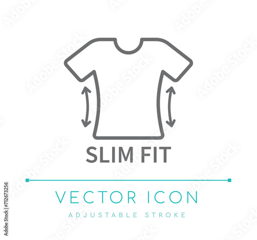 Slim Fit T-Shirt Line Icon