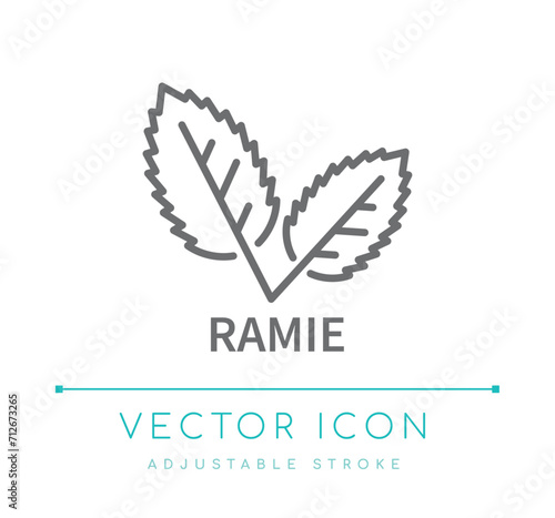 Ramie Fiber Textile Line Icon