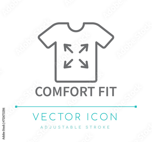Comfort Fit T-shirt Fashion Line Icon