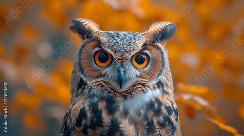 Macro  close up photo owl in a forest