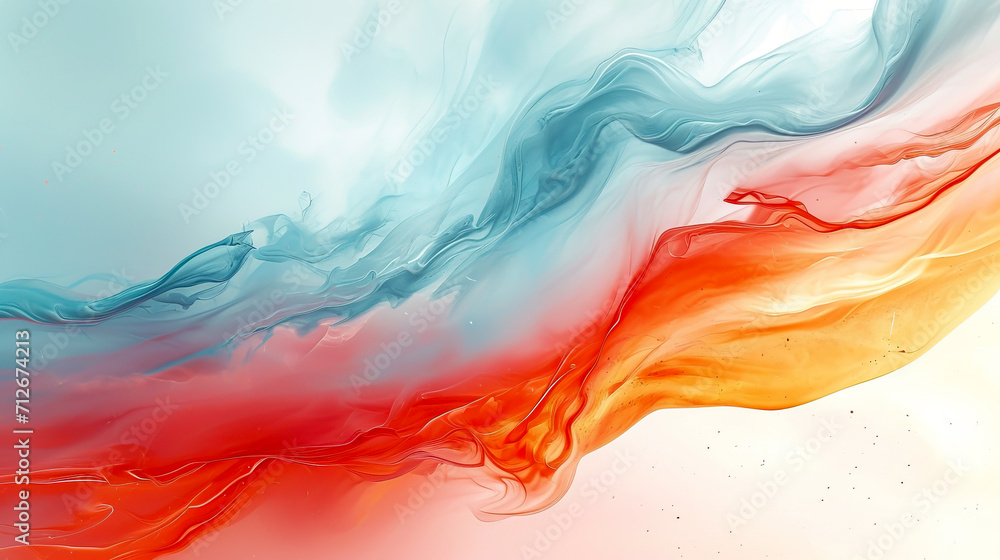 Fluid Art Elegance in Warm and Cool Tones created with Generative AI technology Fluid Art Elegance in Warm and Cool Tones created with Generative AI technology