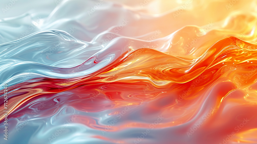Fluid Art Elegance in Warm and Cool Tones created with Generative AI technology Fluid Art Elegance in Warm and Cool Tones created with Generative AI technology