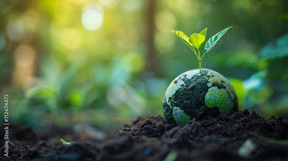 Small Green Plant Sprouting From Ground in Small Green Plant Sprouting From Ground in