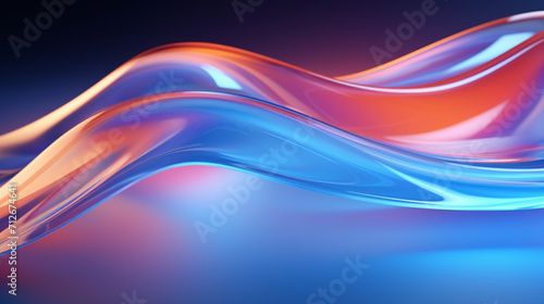 Modern Abstract Wavy Background 3D glass wavy background. Science fiction or information technology concept. Generate AI © VinaAmeliaGRPHIC