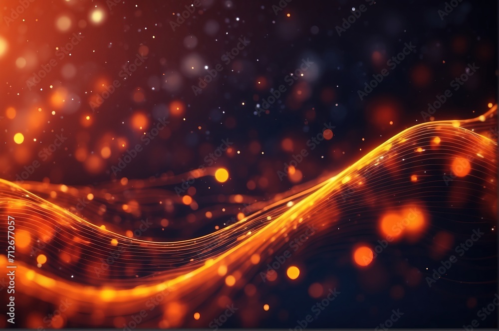 Fototapeta premium Ilustration digital particles wave and light abstract background