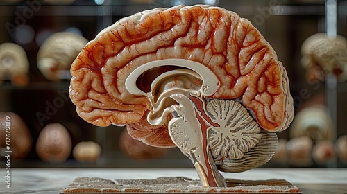 Cross section of a human brain. photo