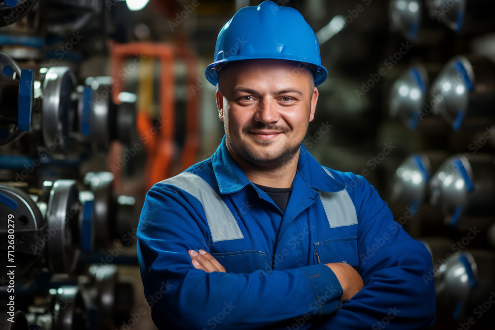 A Day in the Life: Portrait of a Skilled Pipefitter at Work, Surrounded by an Array of Tools and Pipes in a Busy Industrial Environment A Day in the Life: Portrait of a Skilled Pipefitter at Work, Surrounded by an Array of Tools and Pipes in a Busy Industrial Environment