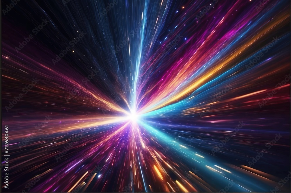 Light speed, hyperspace, space warp background
