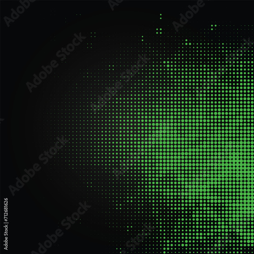 Black background and green dot