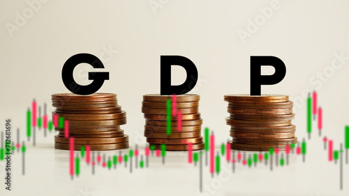 Gross Domestic Product GDP is shown using the text photo