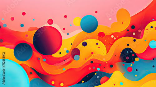 Bright Spots in abstract backgrounds, using dynamic shapes, gradients, and a burst of colors for a cheerful impact Ai Generative © SK