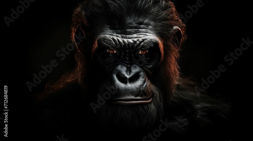 Portrait of an ape,background