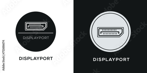 DisplayPort Icon, Vector sign.