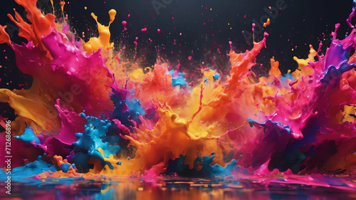 abstract colorful splash 3d background