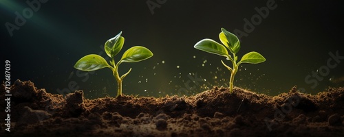 Green seedling illustrating concept of new life and development.