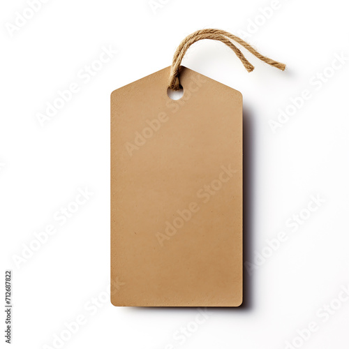 tag, address, price tag made of cardboard paper on a white background, layout for filling
