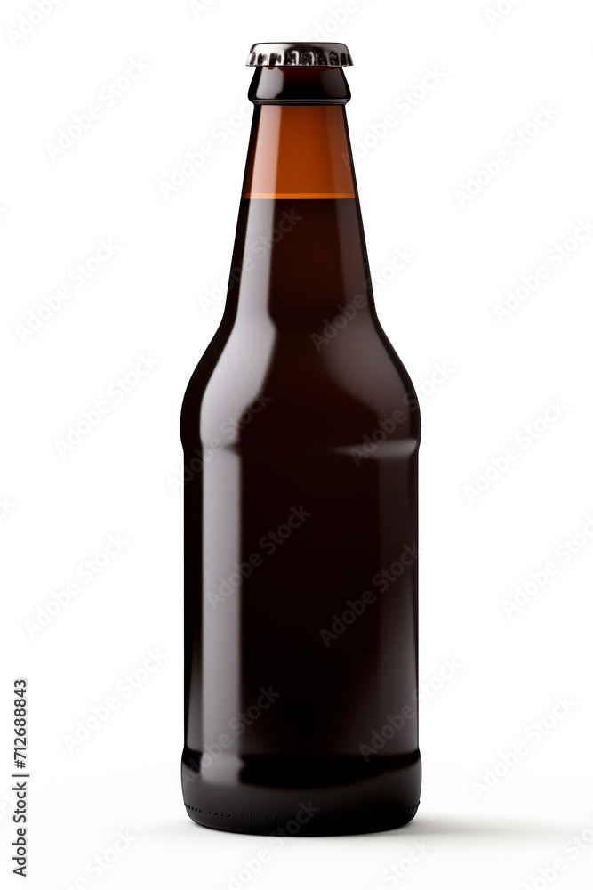 Beer bottle on a white background. Bottle with drink like Ipa, Pale Ale, Pilsner, Porter or Stout