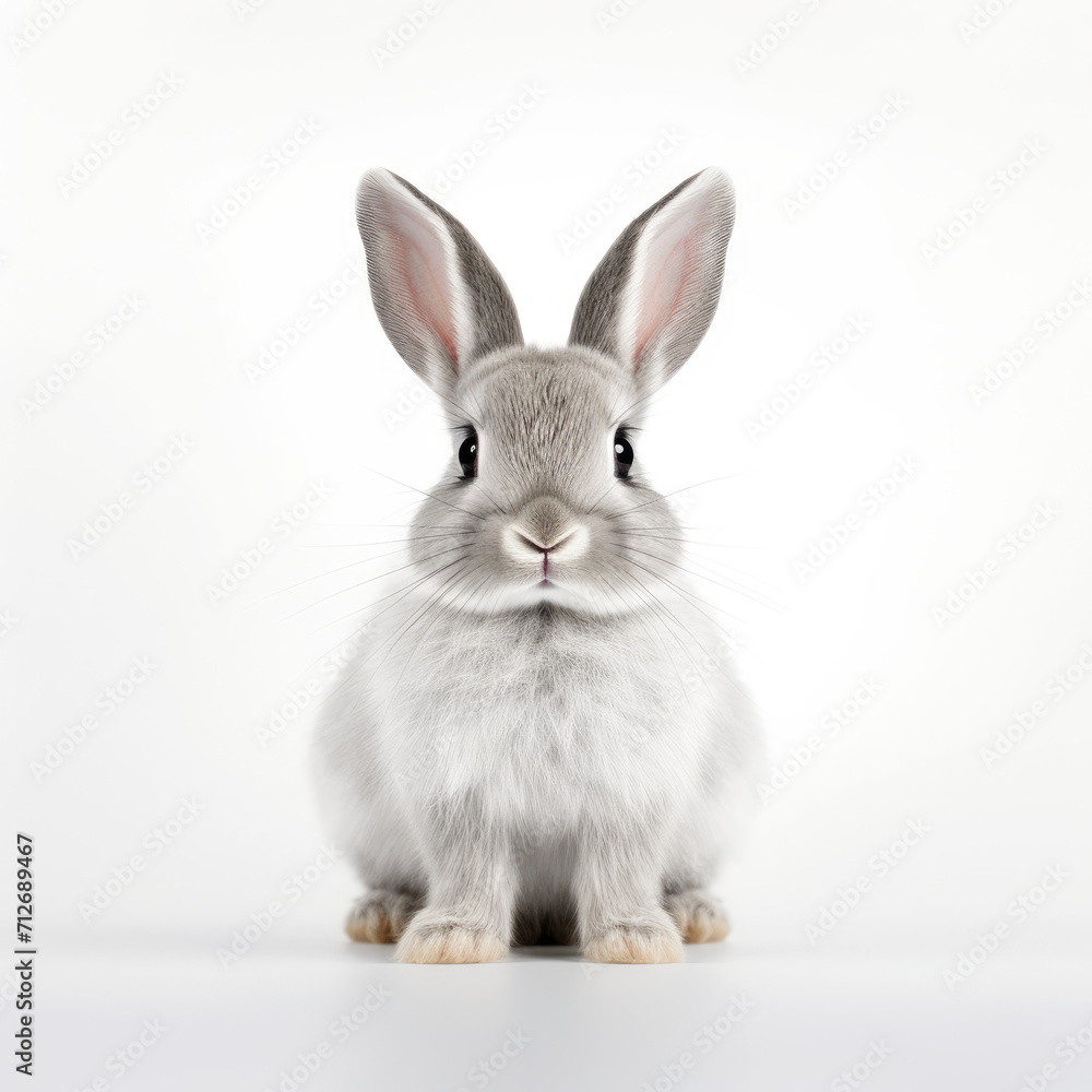 Cute rabbit close up on clear white background Cute rabbit close up on clear white background