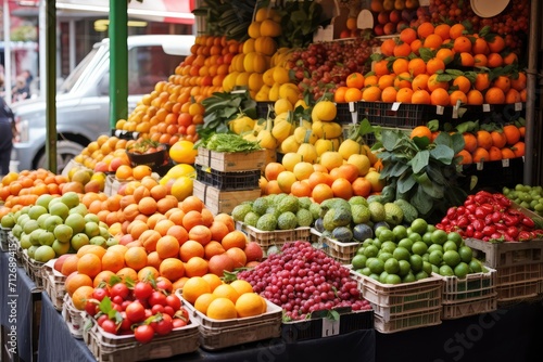 Assorted Fruit Stand, A Vibrant Display of Fresh Fruits