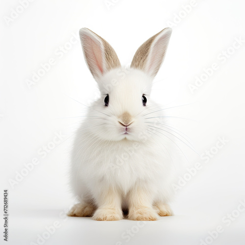 Cute rabbit close up on clear white background © Prometheus 