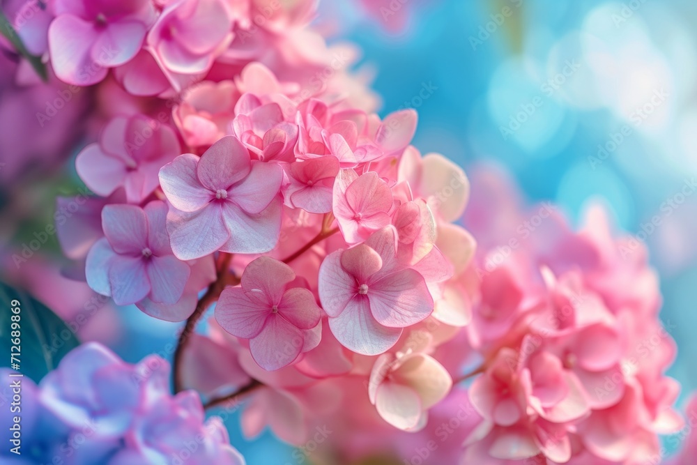 the beauty of shimmering cool neon glowing hydrangea flower the beauty of shimmering cool neon glowing hydrangea flower
