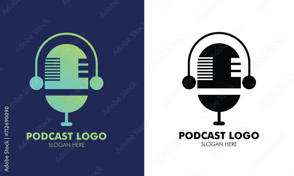 Podcast logo podcast vector art logo for streaming,podcast radio show logo Podcast logo podcast vector art logo for streaming,podcast radio show logo